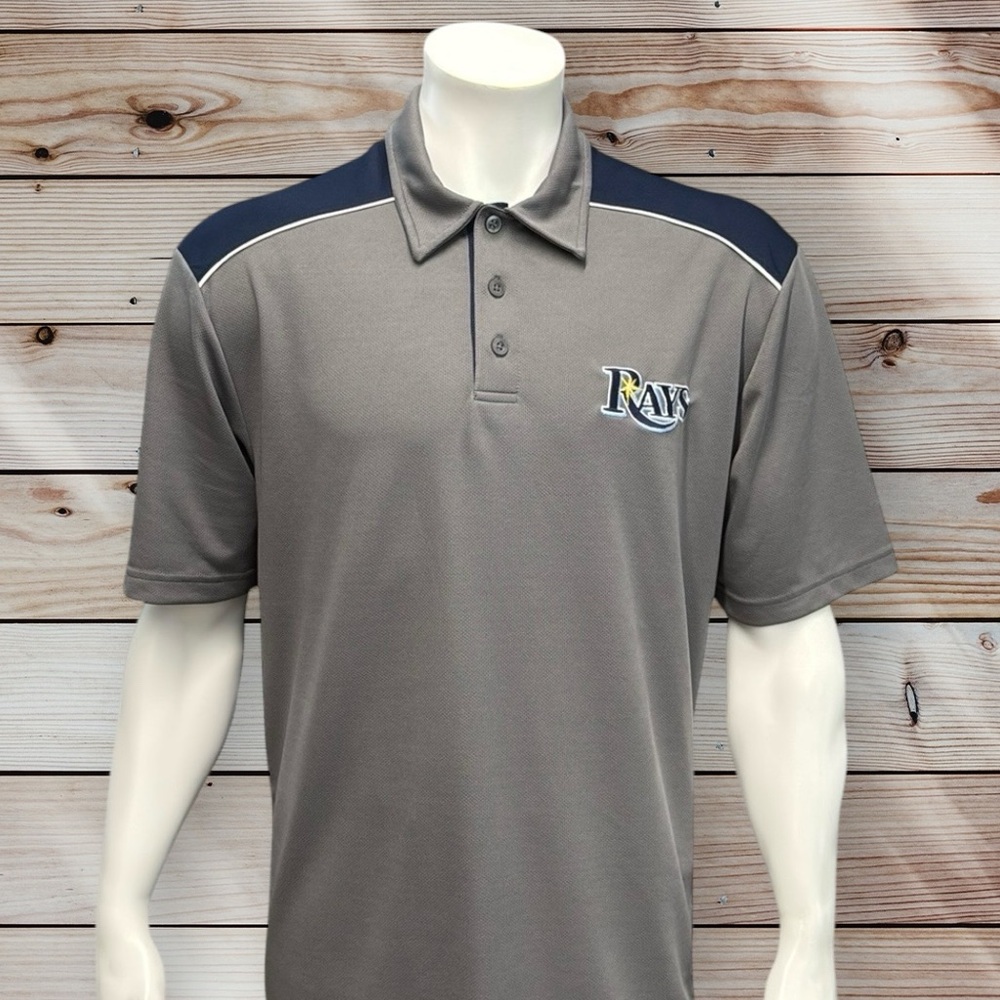 Tampa Bay Rays Genuine Merchandise Blue Gray TX3 Cool Embroidered Polo Shirt XL